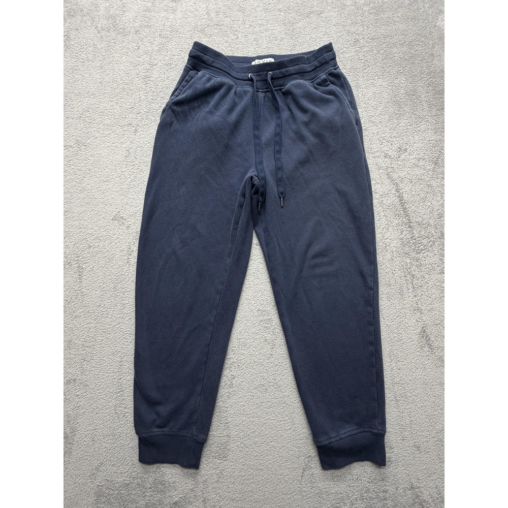Orvis Jogger Pants Mens Small Blue Fleece Sweatpants Lounge Warm Elastic Cuffs